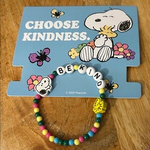 🟢 3/$30 Peanuts Be Kind friendship Bracelet Snoopy and Woodstock NEW